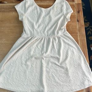 Cream fit and flare dress